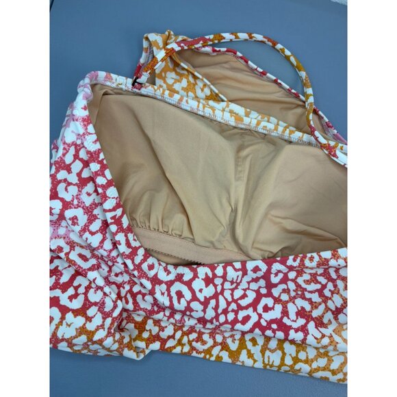 J. Crew women's large pink orange ombre halter‎ one piece swimsuit built in bra - Picture 6 of 8